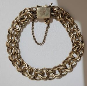 ​Vintage American Jewelers 1/20 12K Gold Filled Double-Link Charm Bracelet